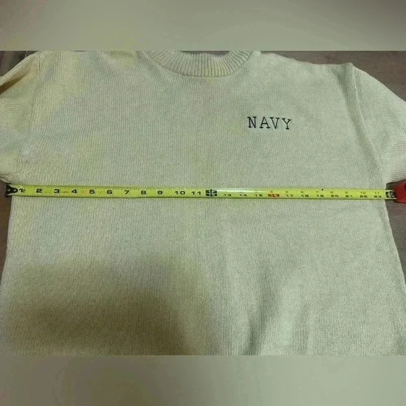 Vintage Navy Sweater Grandpacore, - Picture 6 of 8